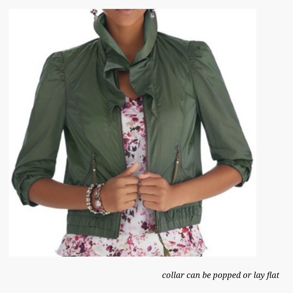 White house Black market camo green jacket WHBM